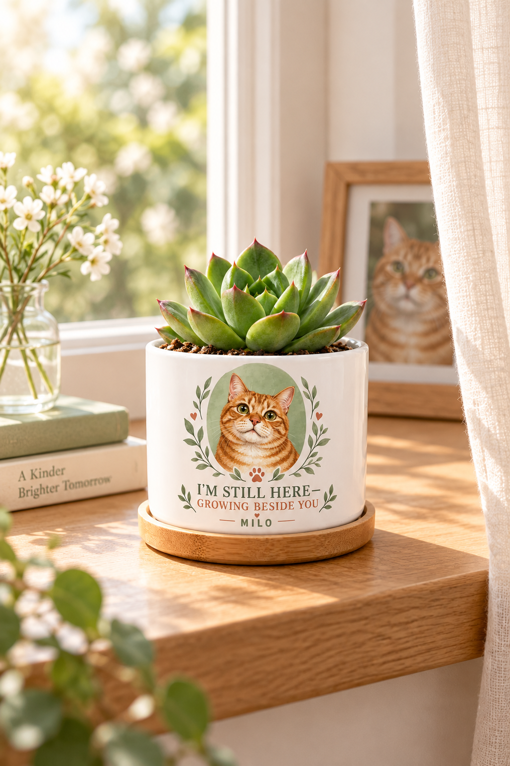 Personalized pet memorial plant pot