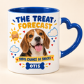 The Treat Forecast — Personalized Pet Heart Handle Mug — close-up example mockup