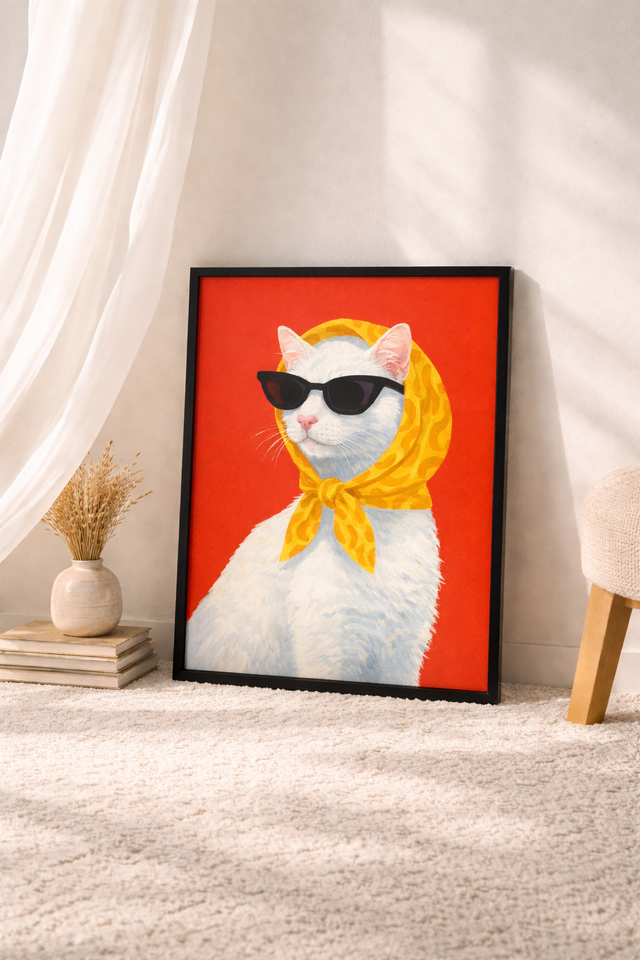 Modern pop art custom pet portrait poster by Fiorpaw