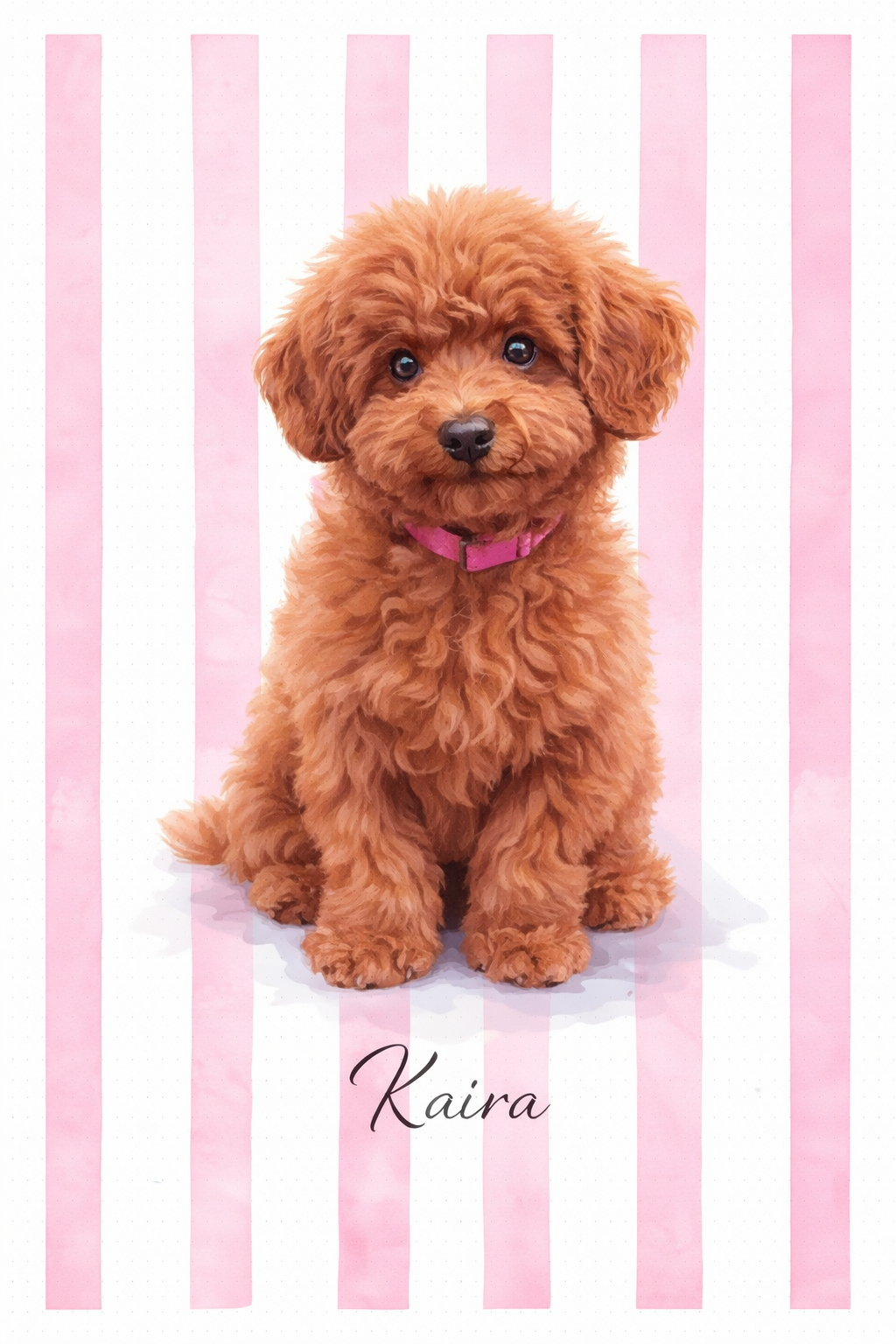 Pink Custom Pet Framed Poster – Personalized Pet Portrait