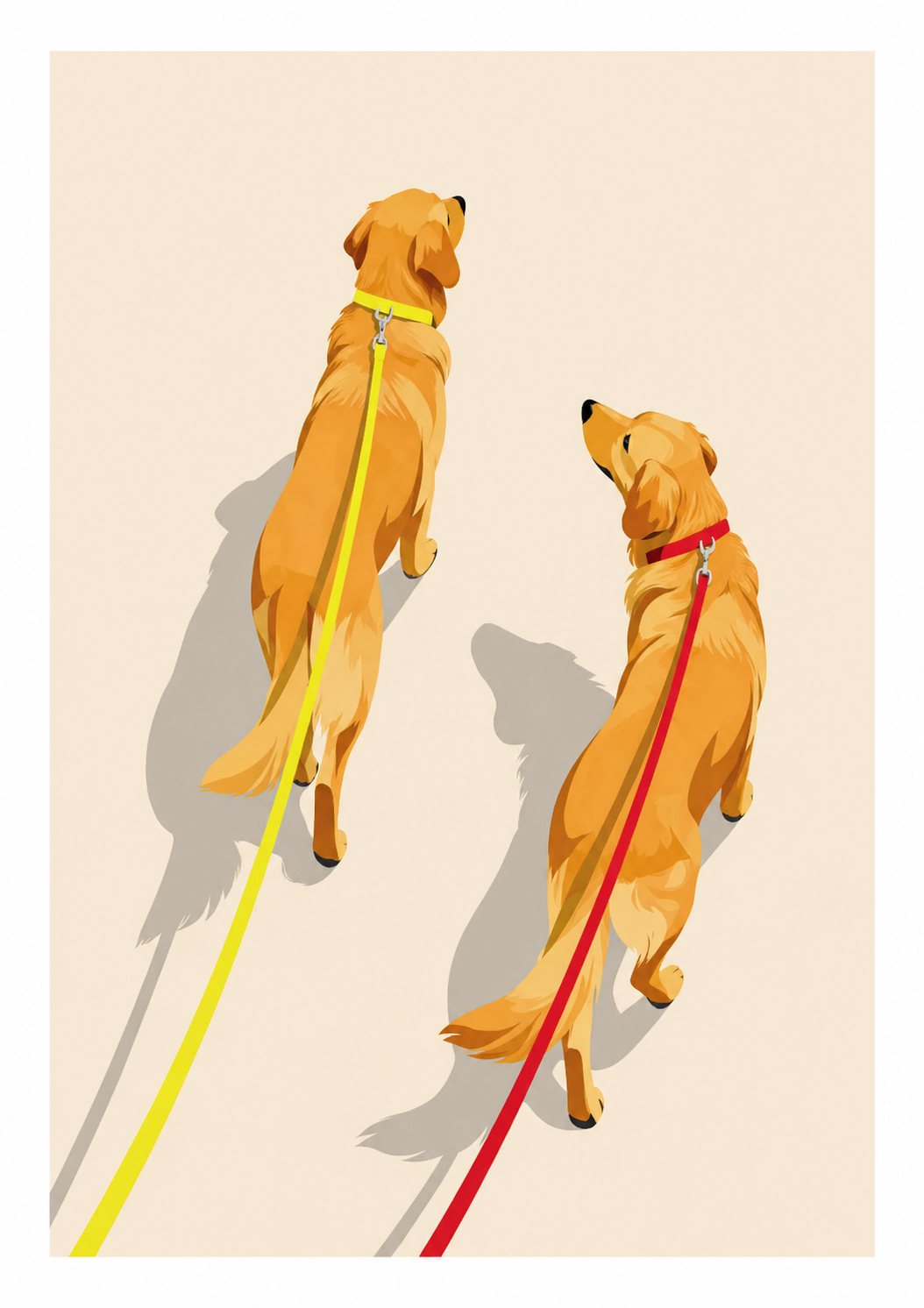 Side by Side framed dog art print by Fiorpaw