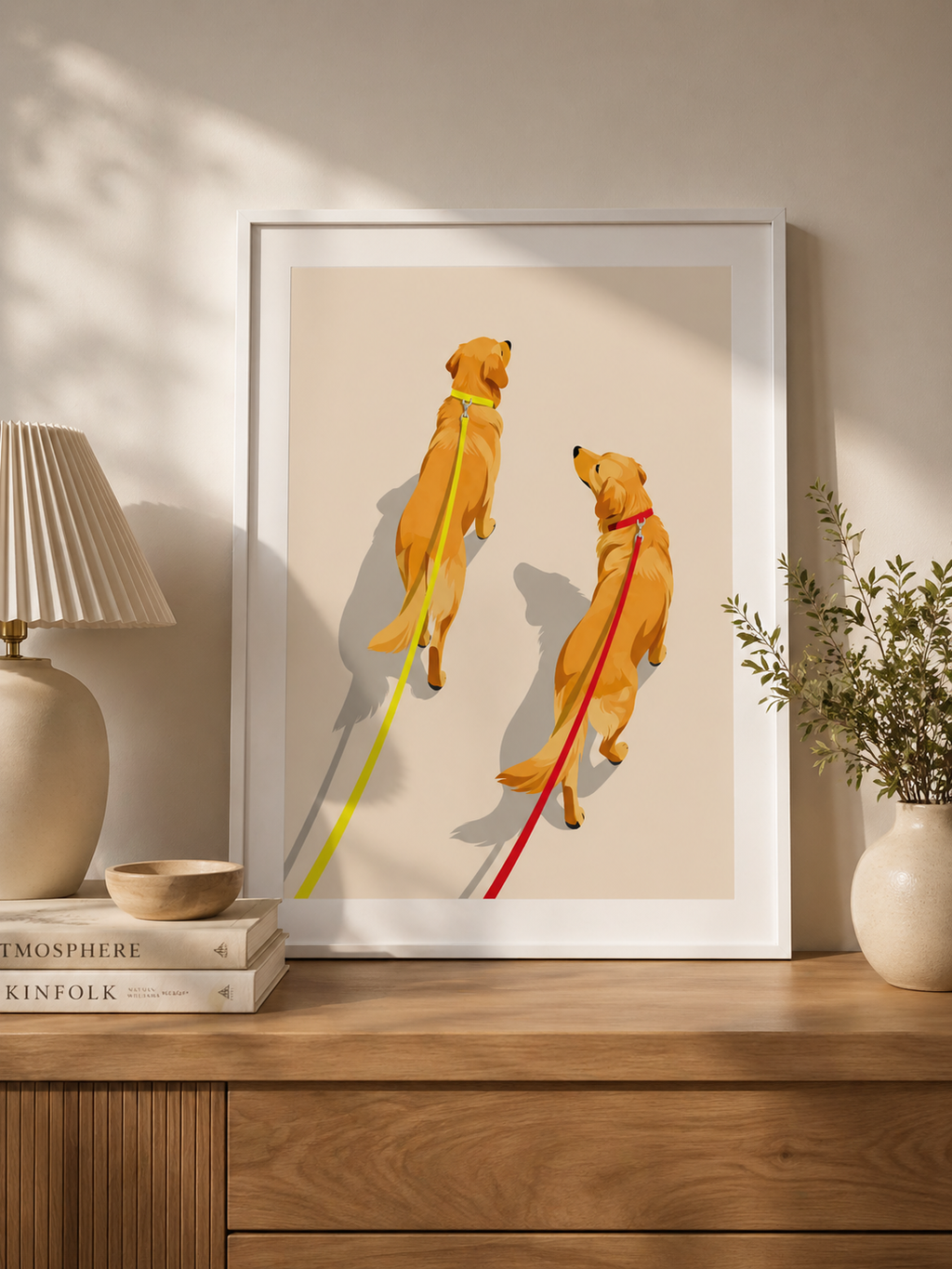Side by Side framed dog art print by Fiorpaw