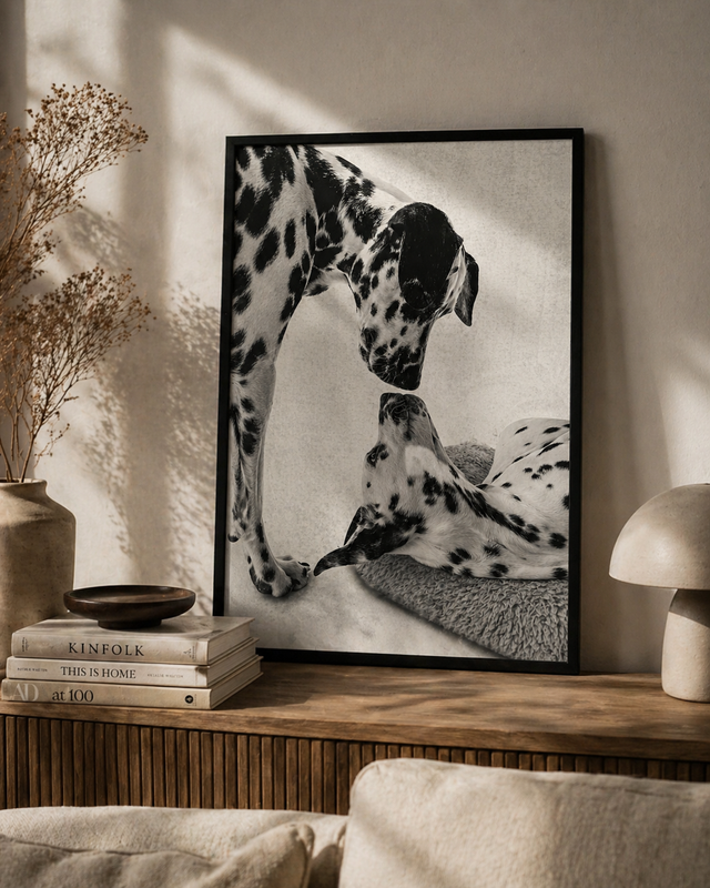 Quiet Bond Dalmatian connection art print by Fiorpaw