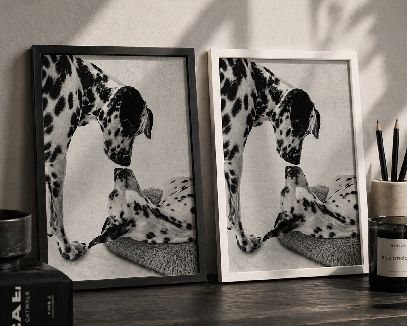 Quiet Bond Dalmatian connection art print by Fiorpaw