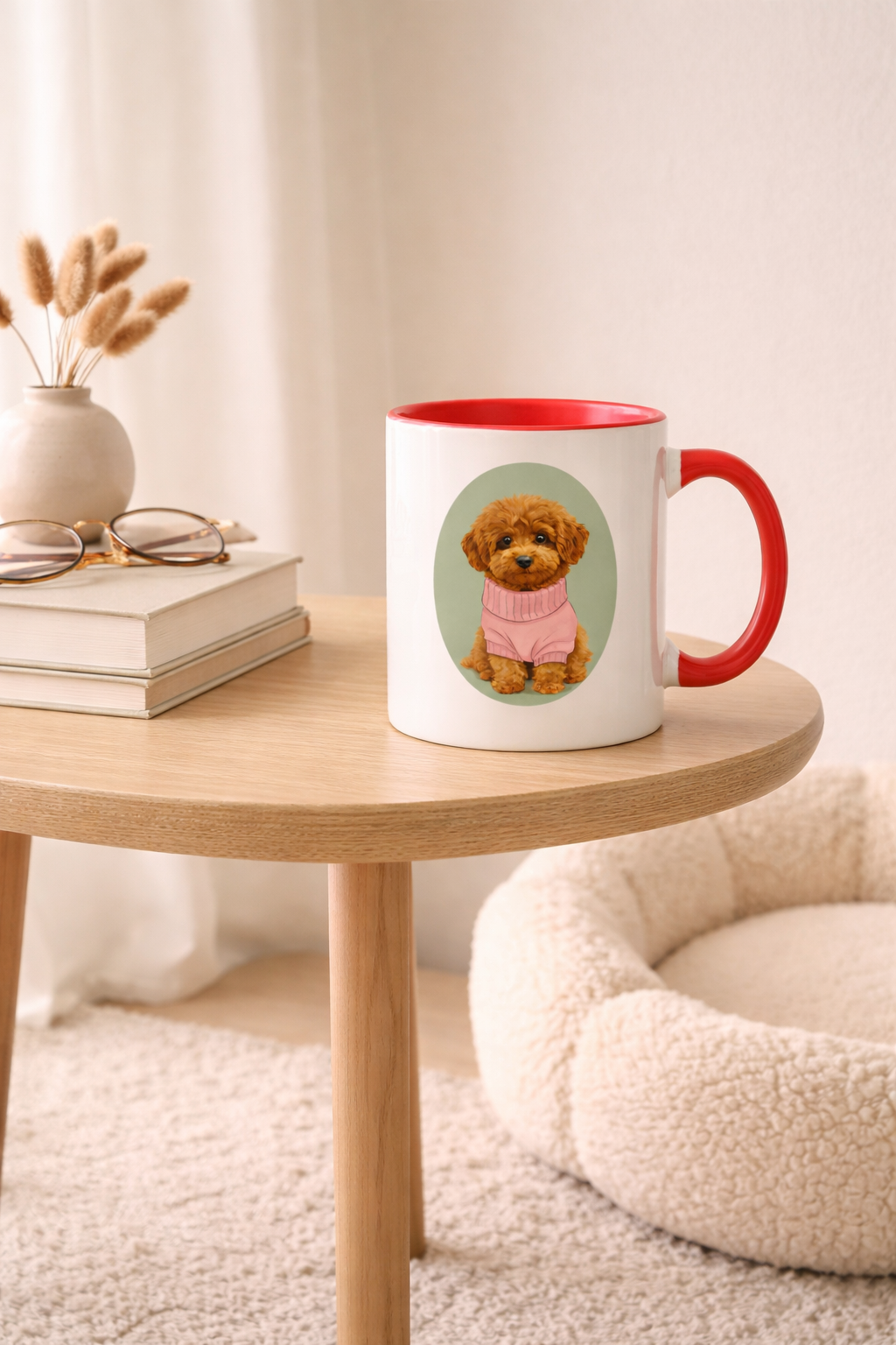Vintage custom pet portrait mug by Fiorpaw