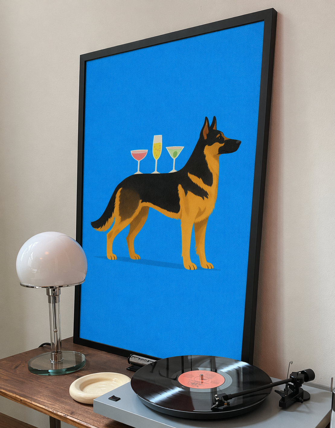 The Lounge Dog framed dog art print by Fiorpaw