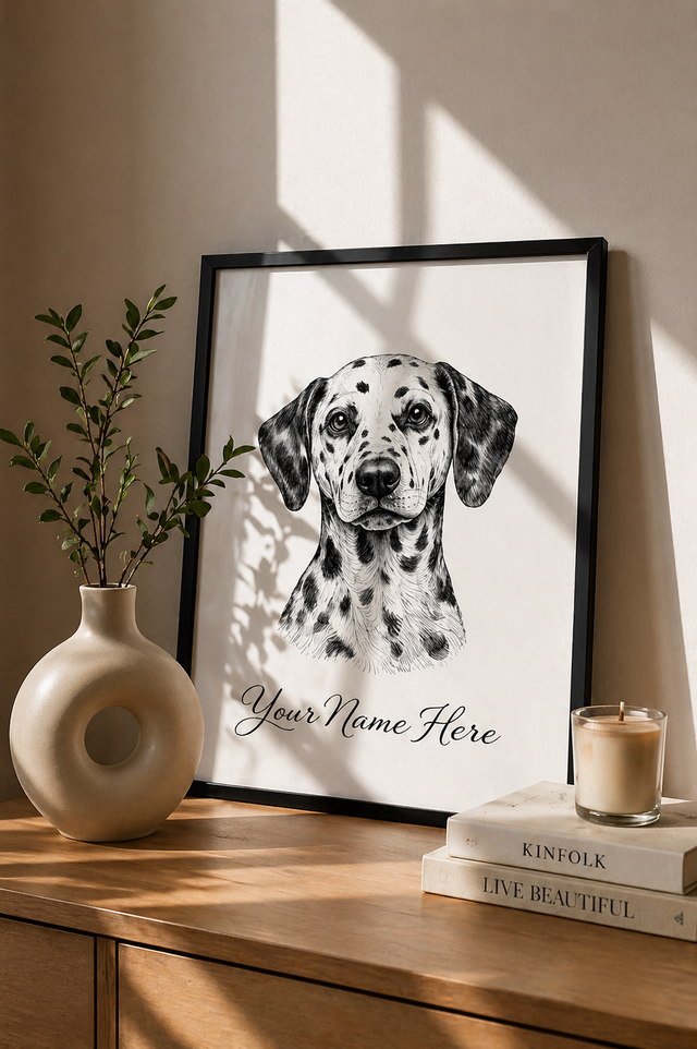 Ink Muse custom framed pet poster by Fiorpaw
