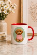 Vintage custom pet portrait mug by Fiorpaw