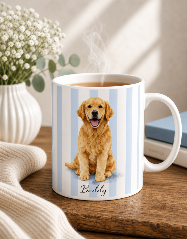 Pastel personalized pet portrait mug by Fiorpaw