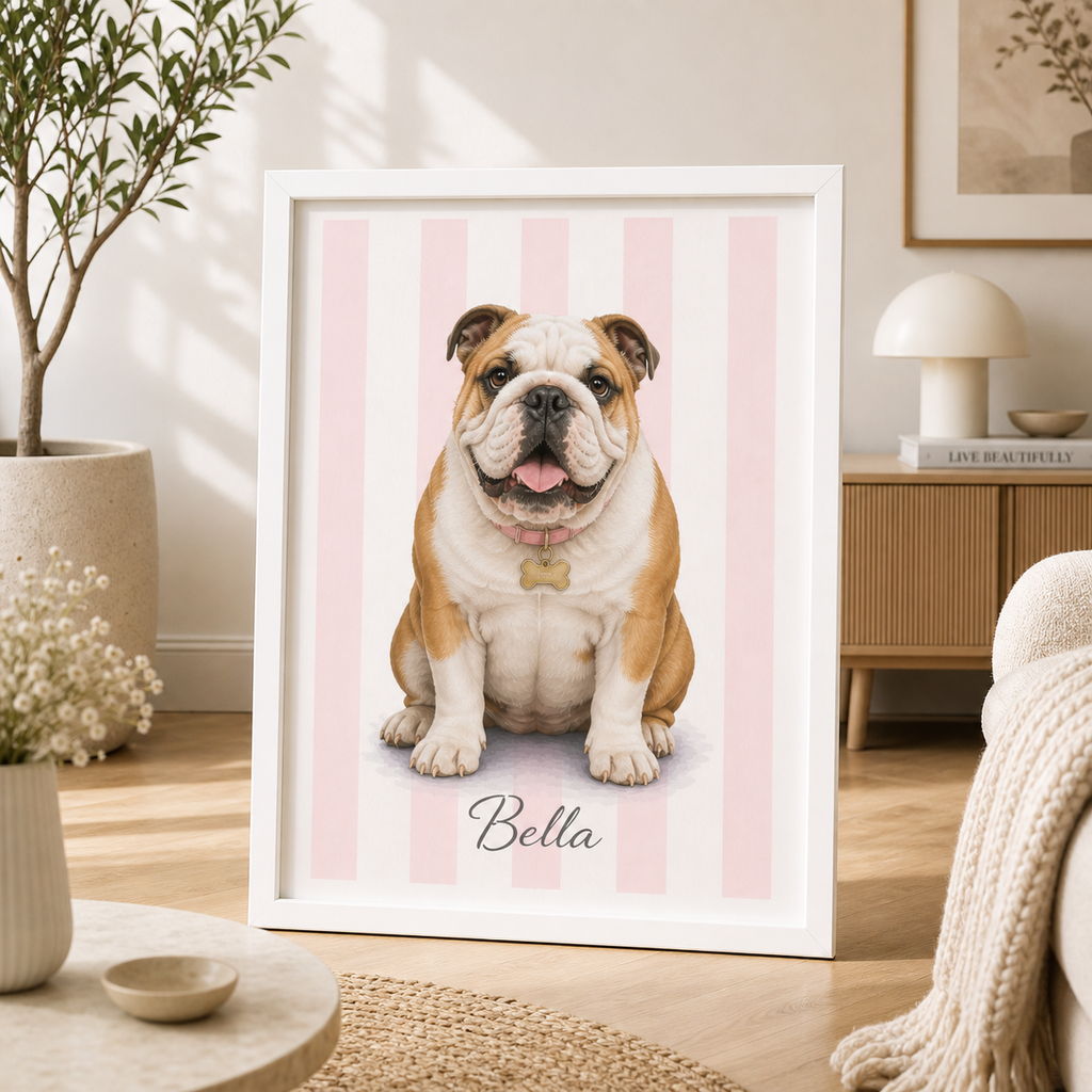 Pink custom pet framed poster by Fiorpaw