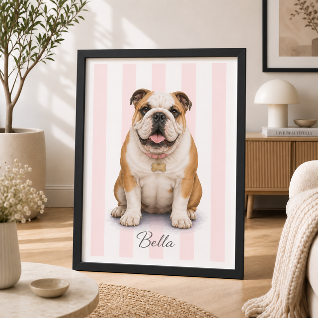Pink custom pet framed poster by Fiorpaw