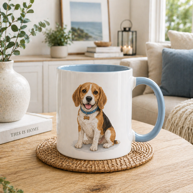 Minimalist custom pet portrait mug by Fiorpaw