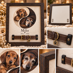 Beginning & Beyond — Personalized Pet Memorial Frame — product details and close-up mockup