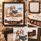 Forever on Vacation — Personalized Pet Memorial Frame — product details and close-up mockup