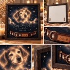 Still Shining Above — Personalized Pet Memorial Frame — product details and close-up mockup