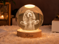 Feel Hugged — Personalized Pet Crystal Globe Lamp — supplied primary design mockup