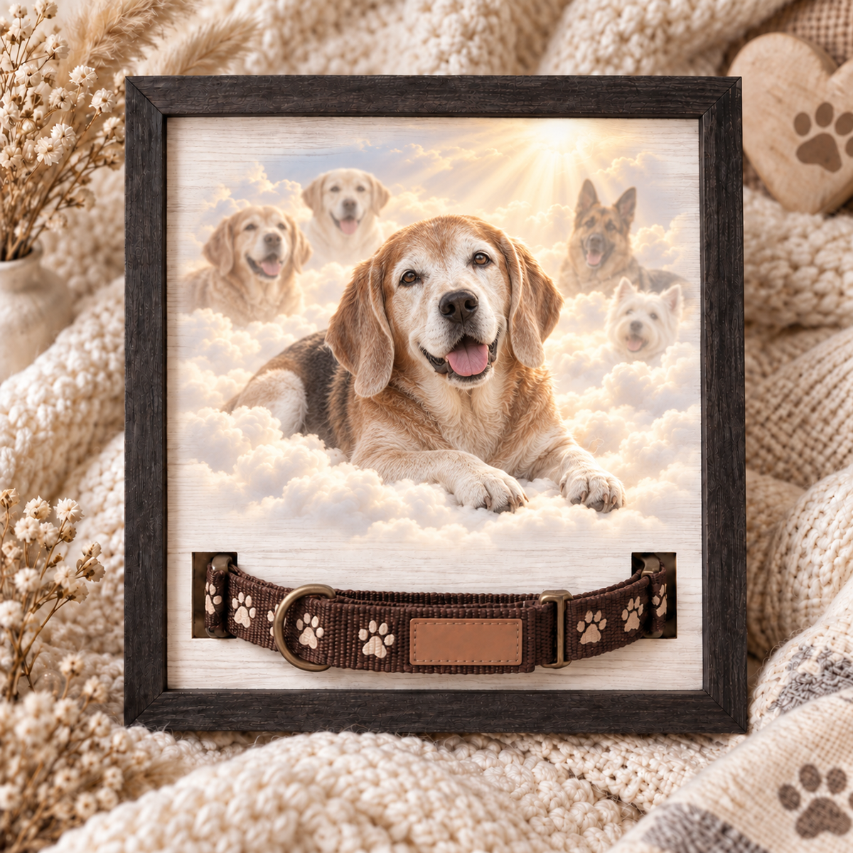 Friends in Heaven — Personalized Pet Memorial Frame — supplied primary design mockup