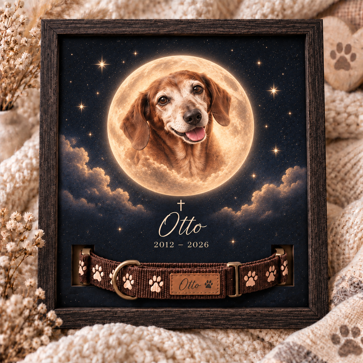In the Moonlight — Personalized Pet Memorial Frame — supplied primary design mockup