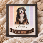 Remembered in Color — Pastel Stripes — Personalized Pet Memorial Frame — supplied primary design mockup