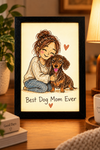 Best Dog Mom Ever — Personalized Pet Light-Up Frame — supplied primary design mockup