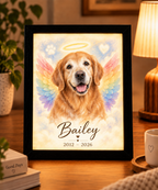 Resting in Joy — Personalized Pet Light-Up Frame — supplied primary design mockup