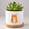 Golden Halo — Personalized Pet Plant Pot — coordinated studio mockup