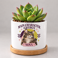 Main Character Energy — Personalized Pet Plant Pot — coordinated studio mockup