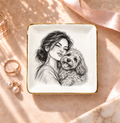 Monochrome Cuddle — Personalized Pet Ring Dish — supplied aligned primary mockup