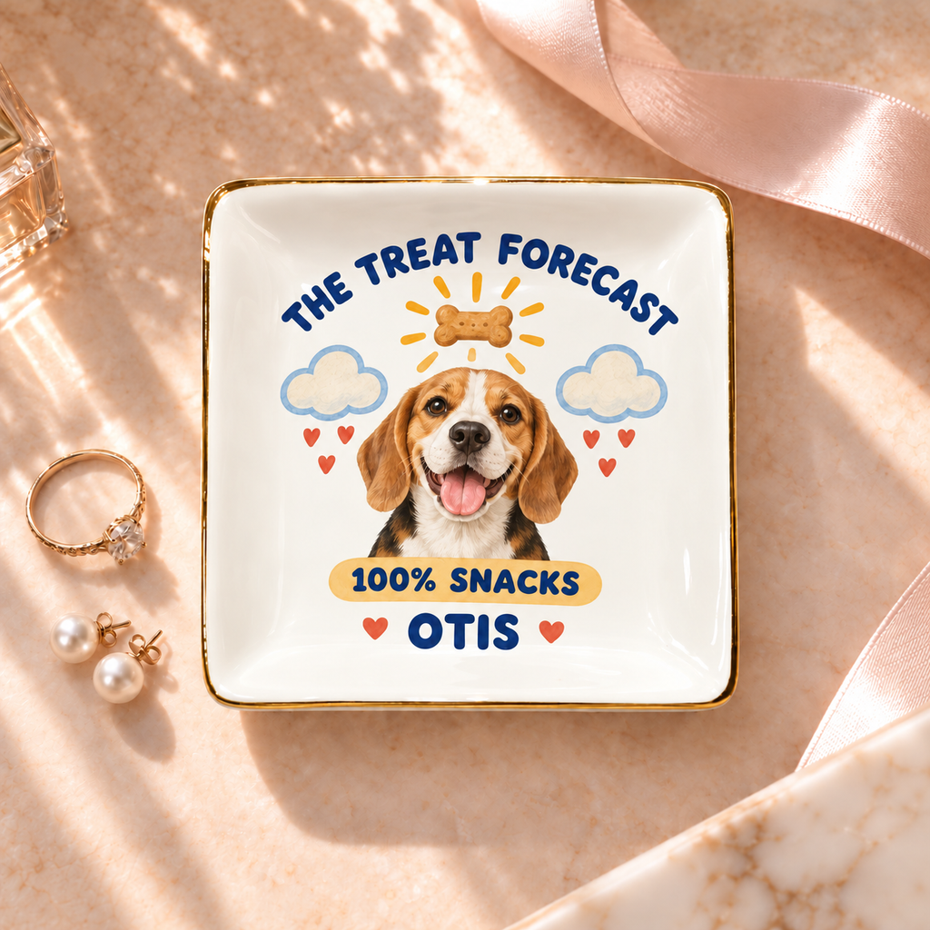 The Treat Forecast — Personalized Pet Ring Dish — supplied aligned primary mockup