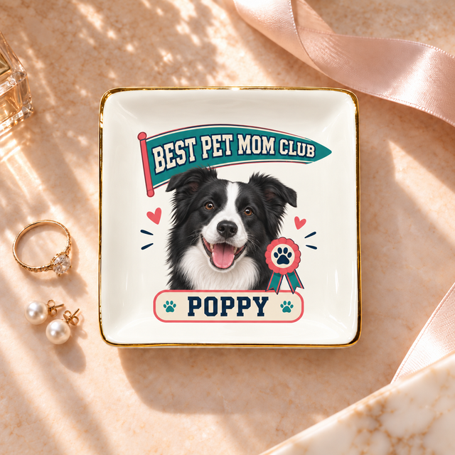Best Pet Mom Club — Personalized Pet Ring Dish — supplied aligned primary mockup