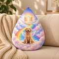 Rainbow Bridge Tears — Personalized Pet Shaped Pillow — supplied front design example
