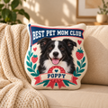 Best Pet Mom Club — Personalized Pet Shaped Pillow — supplied front design example