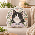 Love Grows Here — Personalized Pet Shaped Pillow — supplied front design example