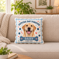 Gotcha Day Forever — Personalized Pet Shaped Pillow — supplied front design example