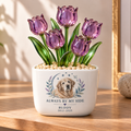 always by my side personalized pet glass tulip pot — primary design mockup