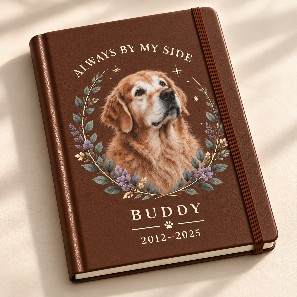 Always by My Side — Personalized Pet Journal — close-up example mockup