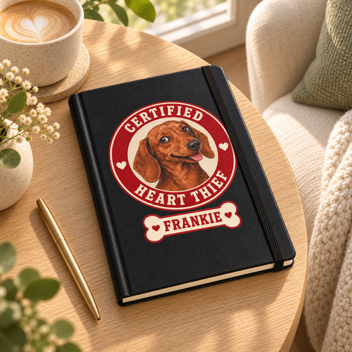 Certified Heart Thief — Personalized Pet Journal — lifestyle example mockup