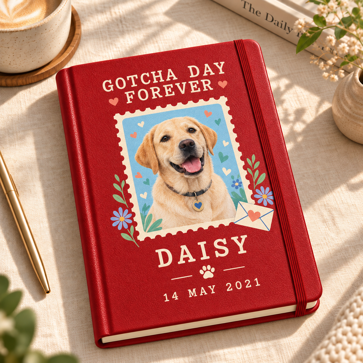 Gotcha Day Forever — Personalized Pet Journal — aligned primary example mockup