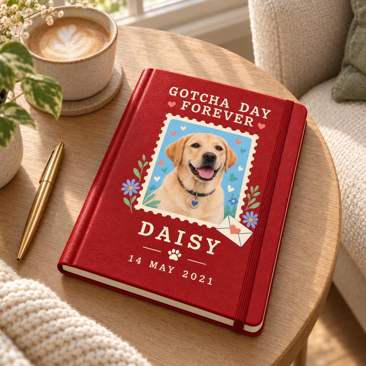 Gotcha Day Forever — Personalized Pet Journal — lifestyle example mockup