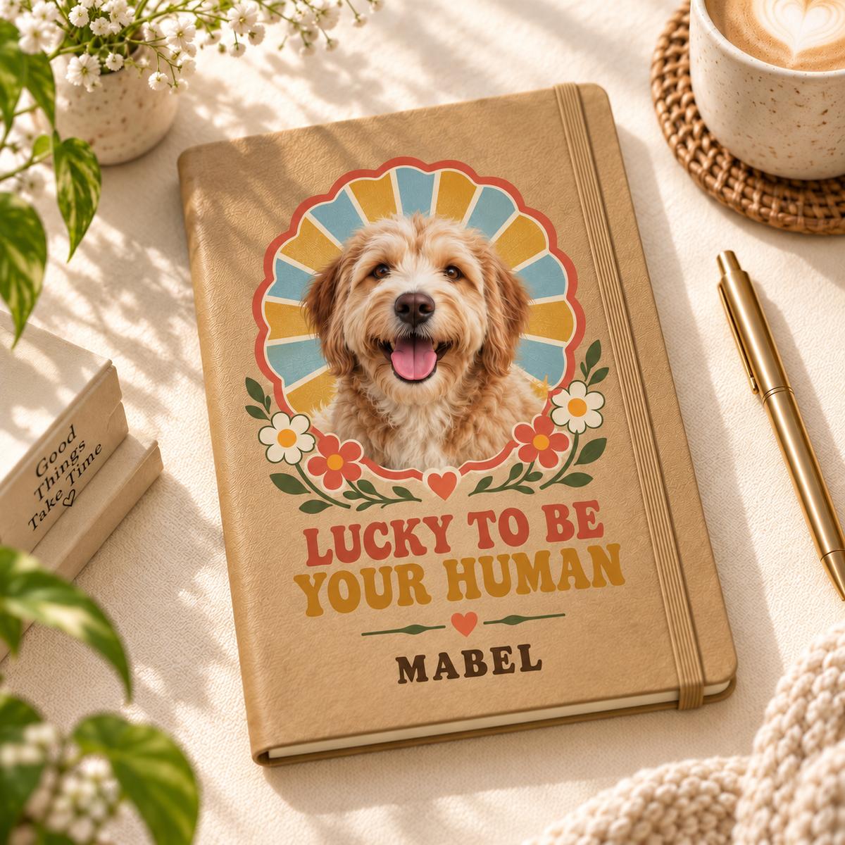 Lucky to Be Your Human — Personalized Pet Journal — aligned primary example mockup