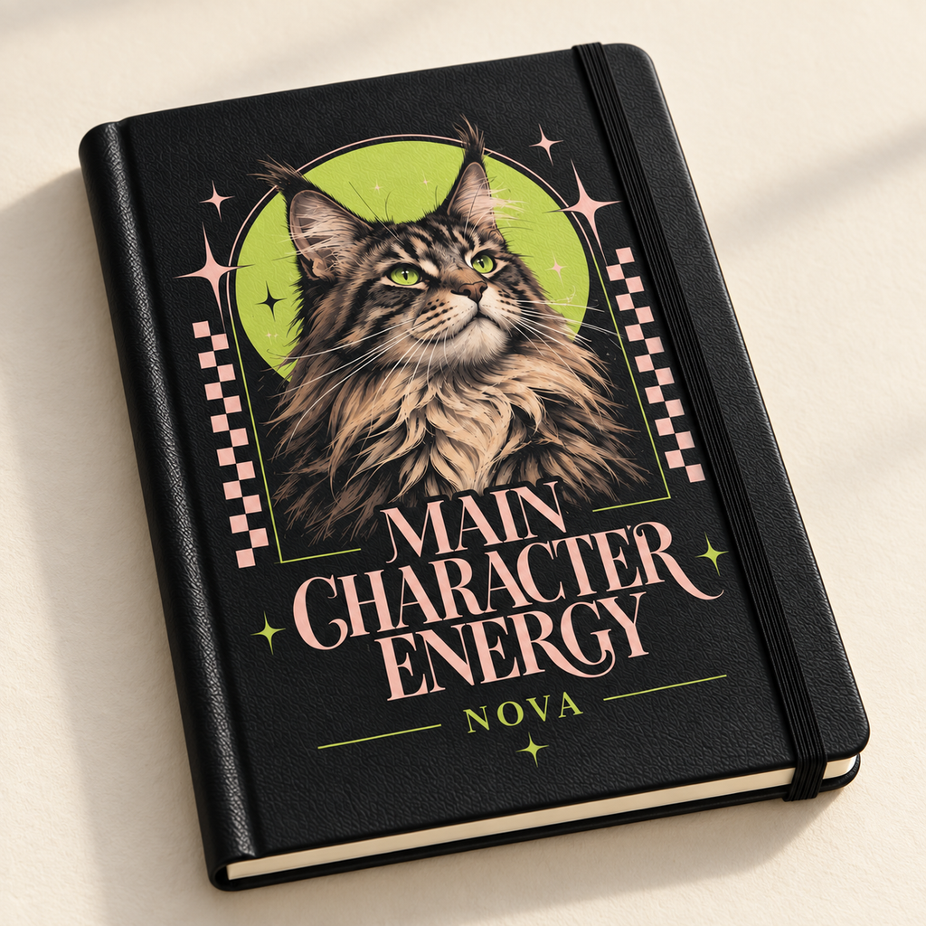 Main Character Energy — Personalized Pet Journal — close-up example mockup