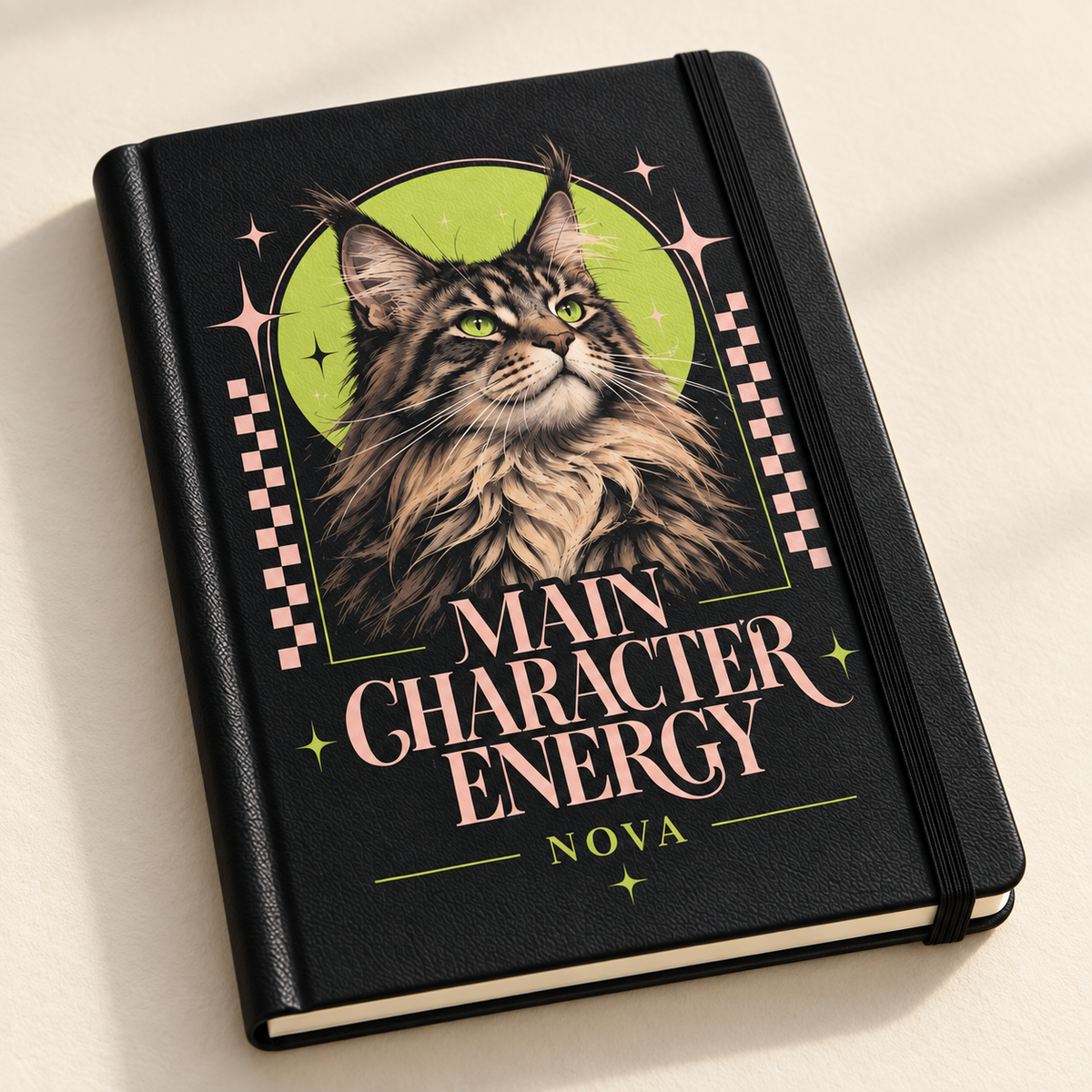 Main Character Energy — Personalized Pet Journal — close-up example mockup