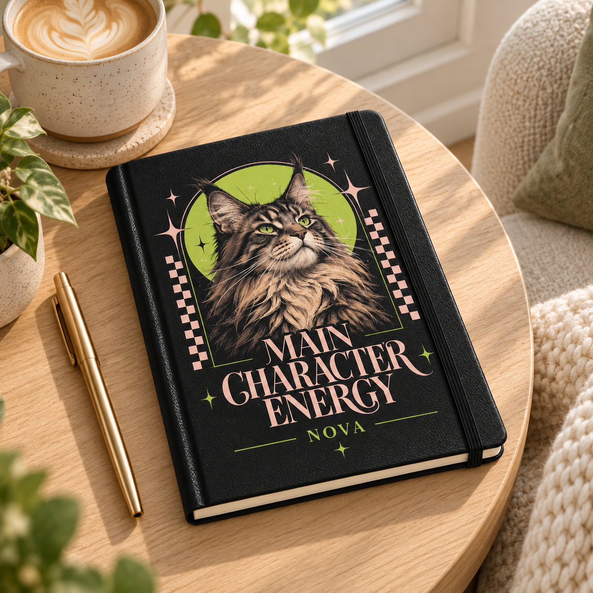 Main Character Energy — Personalized Pet Journal — lifestyle example mockup