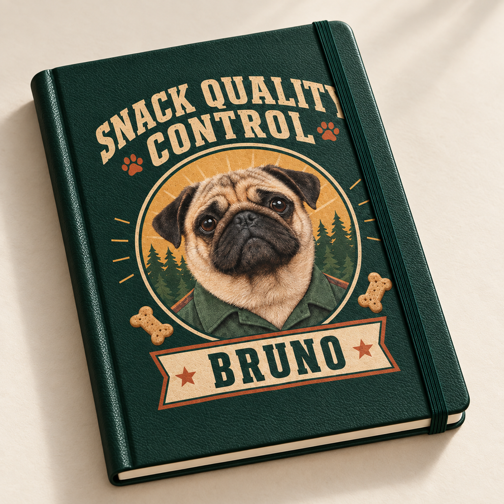 Snack Quality Control — Personalized Pet Journal — close-up example mockup