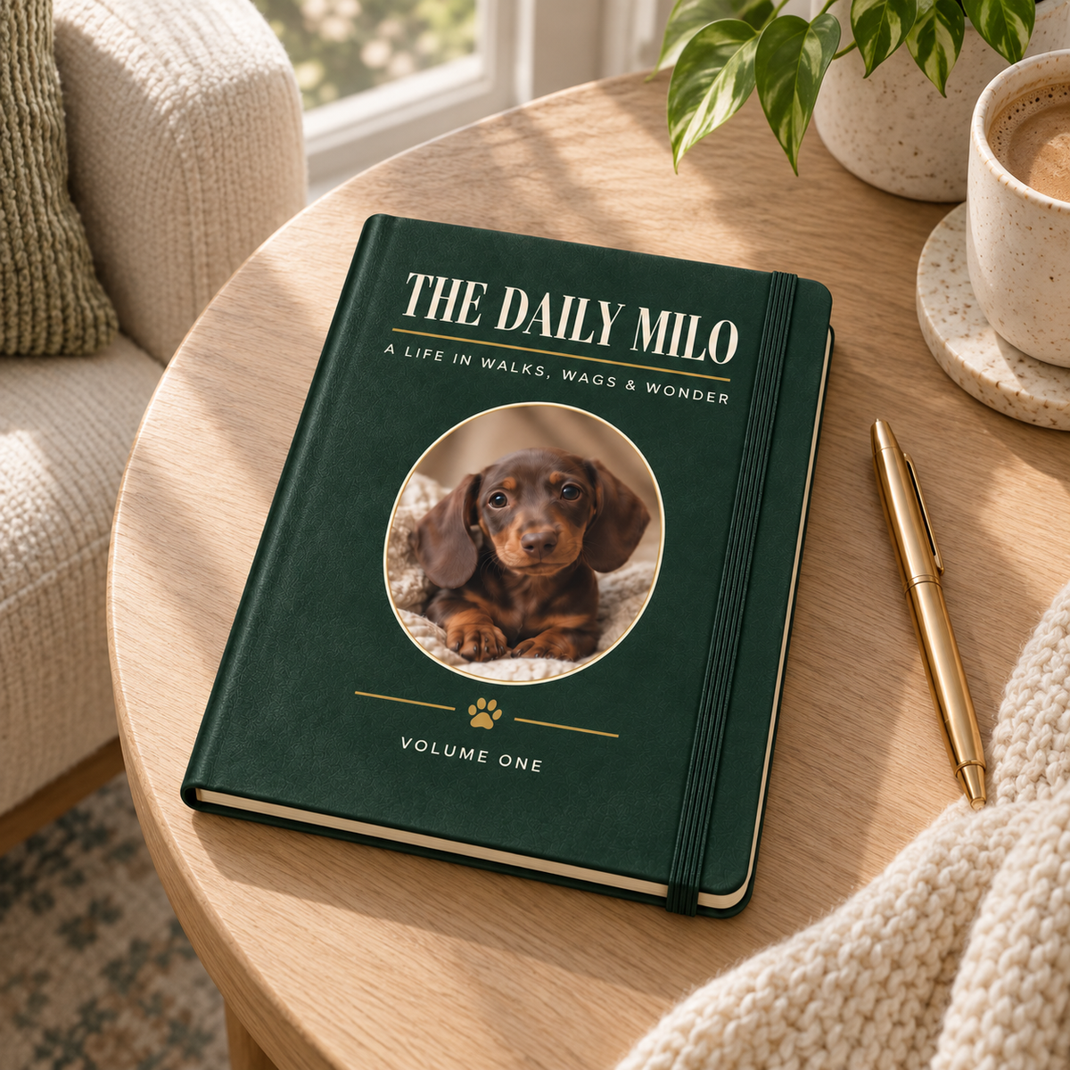 The Daily Companion — Personalized Pet Journal — lifestyle example mockup