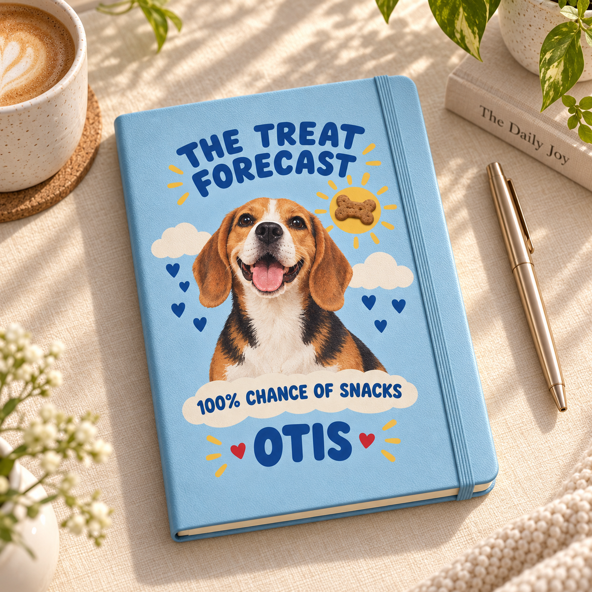 The Treat Forecast — Personalized Pet Journal — aligned primary example mockup