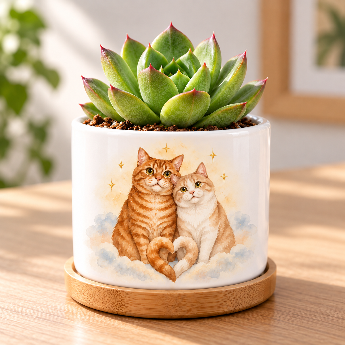 Together Among the Stars personalized pet plant pot close-up